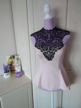 Dámsky čipkovaný top s mašľou, s