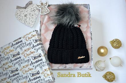 Fashion zateplená čiapka na zimu čierna, 92 - 158