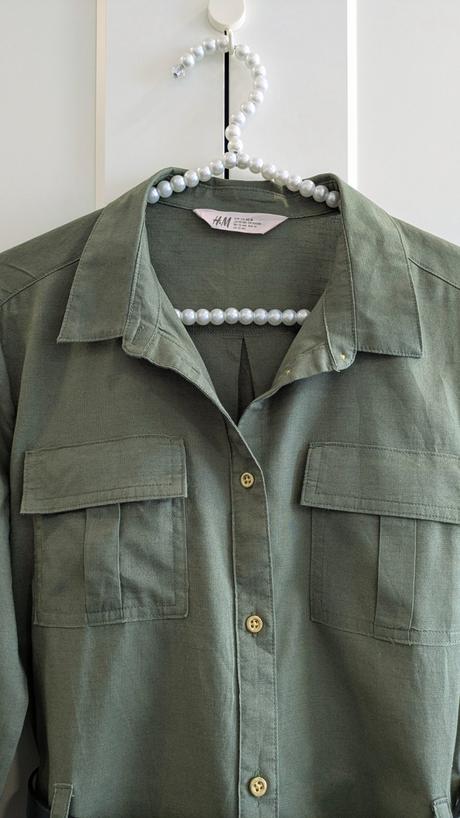 Bledozelené košeľové šaty h&m, h&m,s