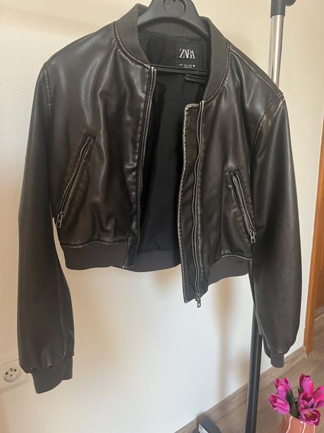 Štýlová zara koženkova bunda, zara,m