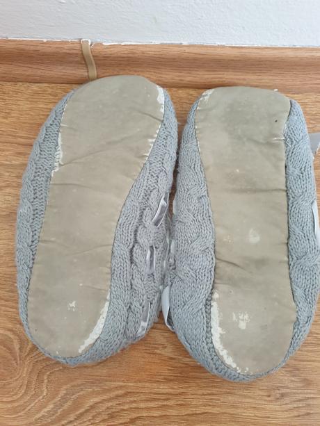 Sivé papuče pletené, f&f,39