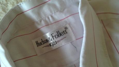 Značková pásiková košeľa hudson & follet v. xl, xl