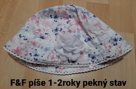 2x letný klobúčik 86/92, f&f,86