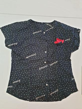 Blúzka čierna s bielymi nápismi, m