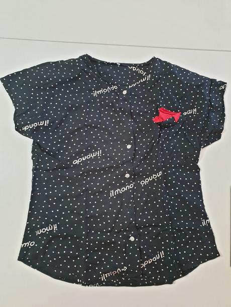 Blúzka čierna s bielymi nápismi, m