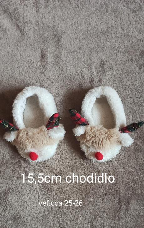 Teplé  vianočné papučky veľ.25-26, 26