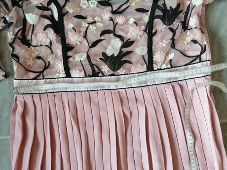 Luxus čipkované ružové šaty v42-46, 44