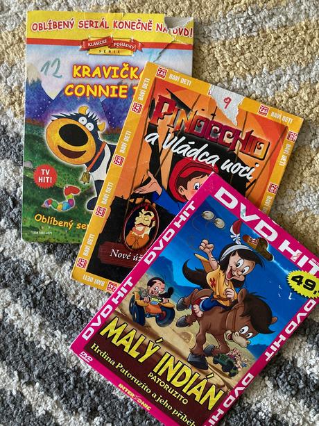 Dvd malý indián, pinocchio, kravička connie, 