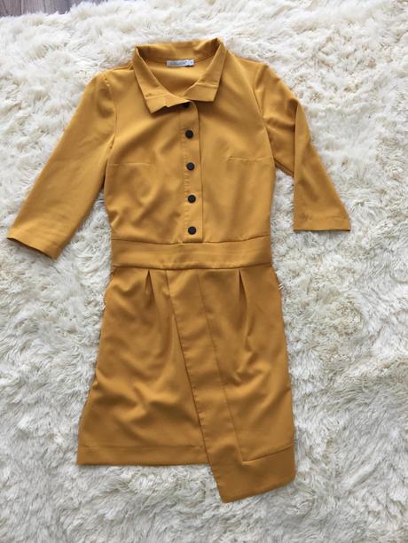 Horčicové šaty, s