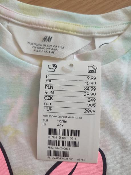 Tričko disney, h&m,110