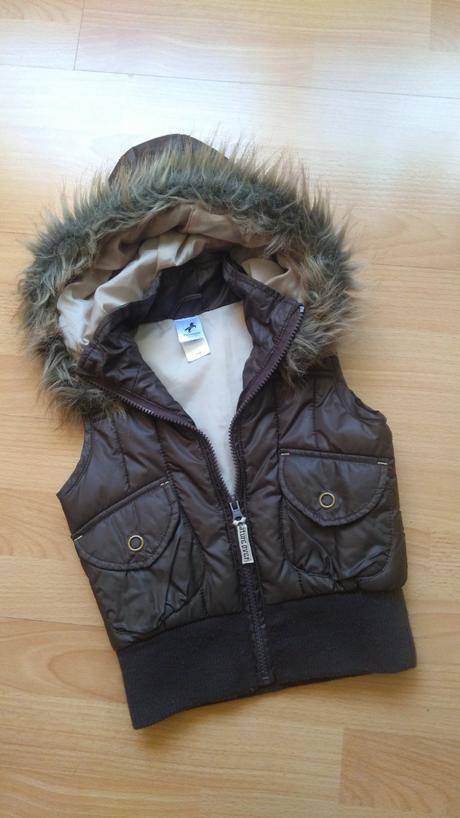 Vesta s kožušinkovou kapucou, 104-110, palomino,104