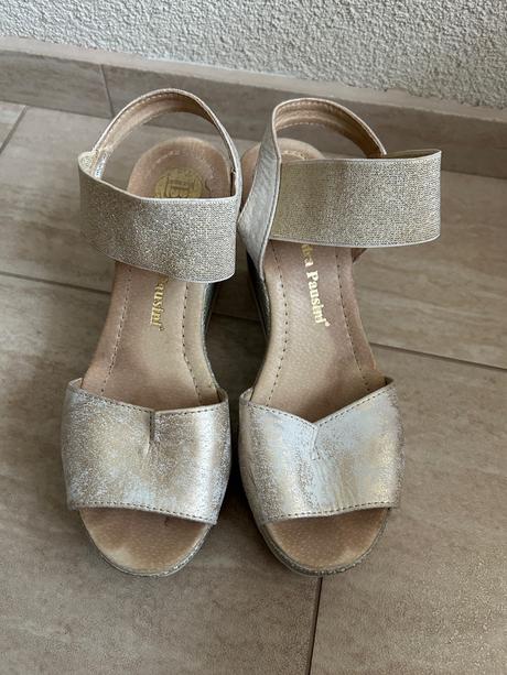 Kožené sandále na platforme -37, 37