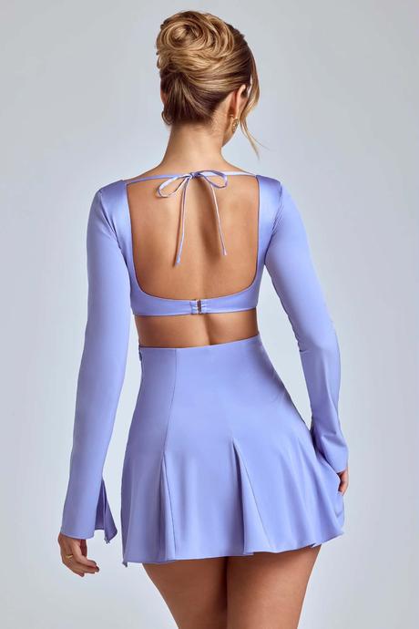 Oh polly leotine mini šaty lavender, 36 / s