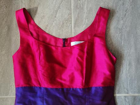 Luxus fialovo ružové hodvábne šaty jaego, v38, 38