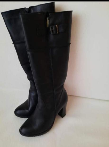 Kožené čižmy 38 velmi teplucke, 38