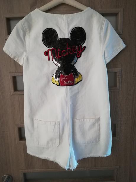 Biely overal z džínsoviny, zara,140