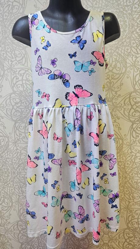 Šaty s motýlikmi, h&m,134