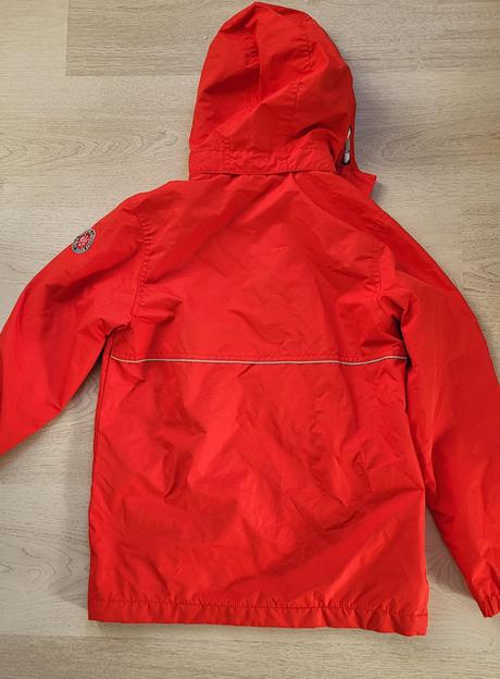 Červená prechodná bunda, vodoodpudivá, h&m,140