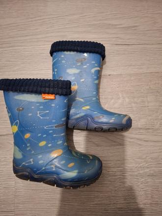 Modré gumové čižmy s vložkou, demar,26