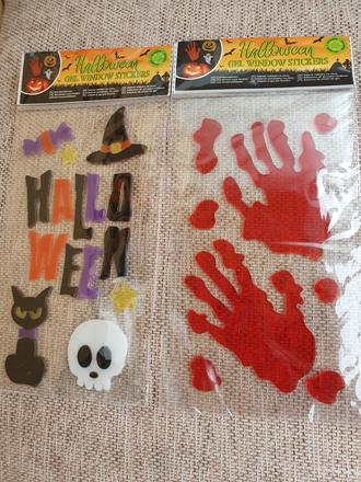 Nalepky gelove na okno, sklo halloween,
