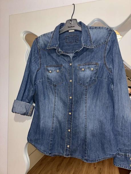 Riflová košeľa h&m m/l, h&m,m