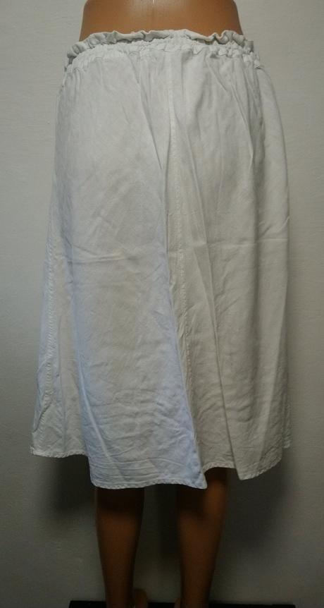 Dámska biela ľanová sukňa na leto, h&m, h&m,l