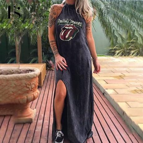 Maxi saty rolling stones, l / m
