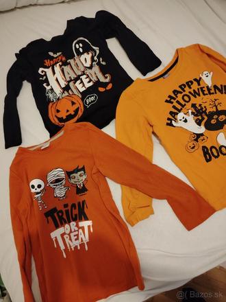 Halloween 3x tričká, bavlna, top stav, dopodopo,128