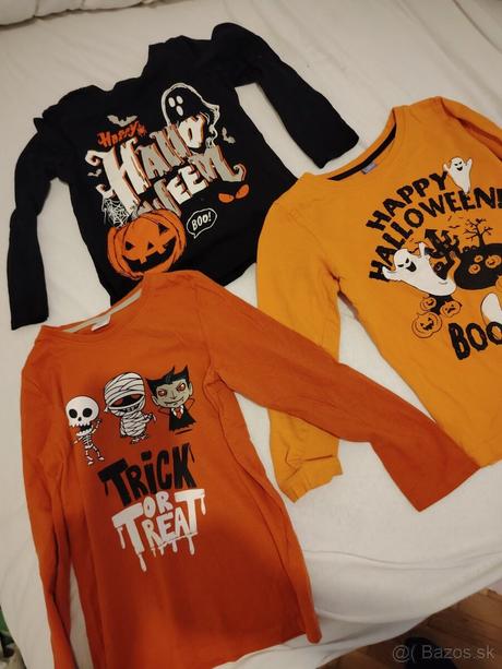 Halloween 3x tričká, bavlna, top stav, dopodopo,128
