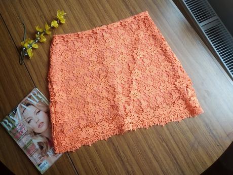 Dámska neónova čipkovaná sukna, topshop,38