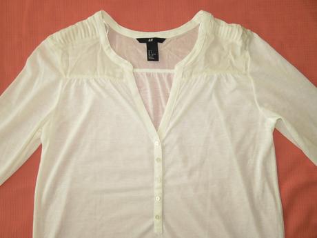 Krémové tenké tričko, h&m (s), h&m,s