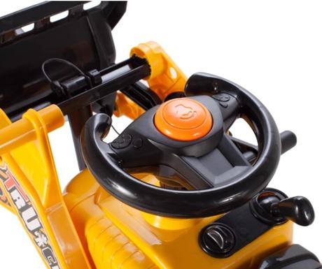 Detské odrážadlo buldozér s nočníkom, žlté,