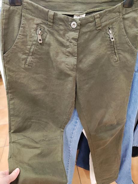 Pružné riflové nohavice khaki veľ. 40, 40