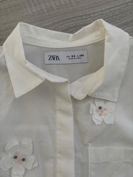 Košeľa s 3d kvetmi, zara,128