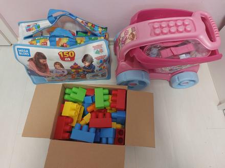 Megabloks stavebnica + vozík,