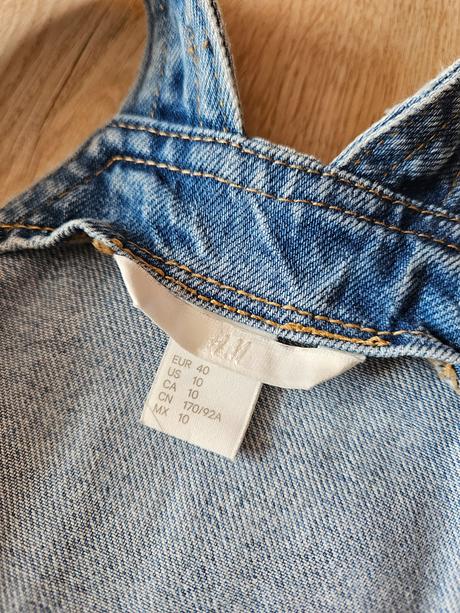 Rifľové šaty na traky, h&m,40