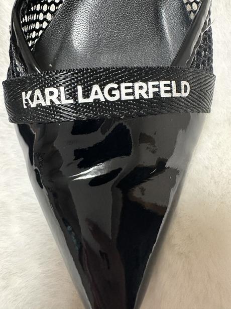 Čierne lakované sandálky zn. karl lagerfeld, karl lagerfeld,40