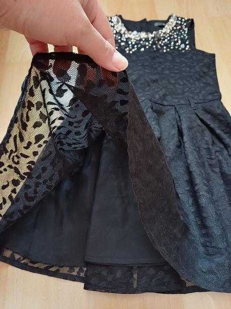 Čierne čipkovane slávnostné šaty, george,116