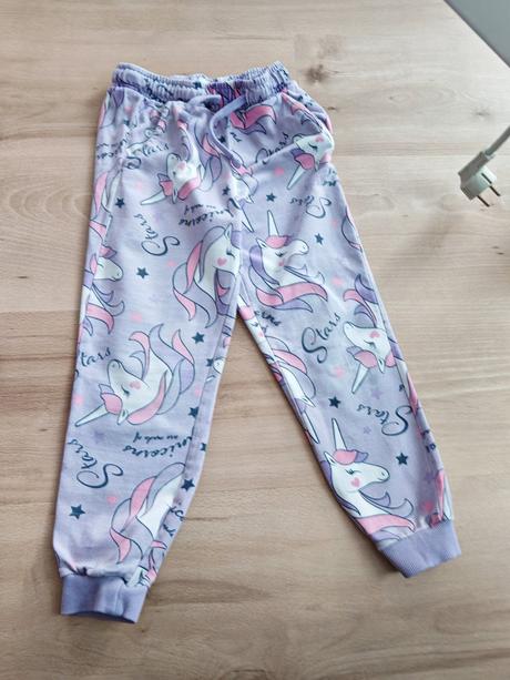 Tepláčiky jednorožec bavlna 110 ale sadnú 104-110, 110