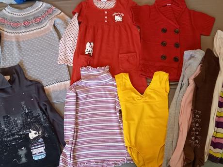 Tricka dlhý rukáv, rolaky a saty 110-116, 110