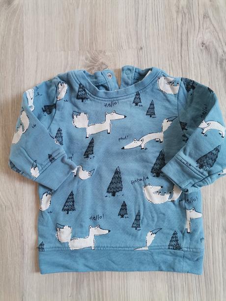 Modrá mikina so zvieratkami, h&m,74