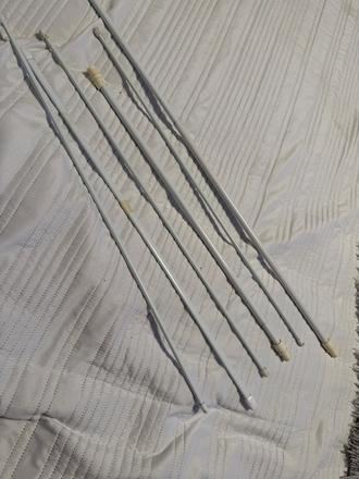 Vitrážové tyče na záclony 6 kusov,