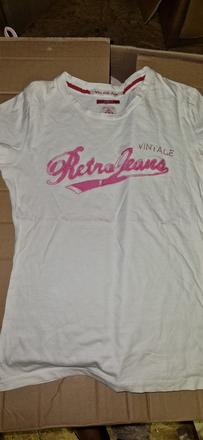 Biele tricko -retro jeans, m