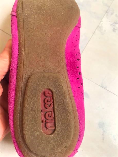 Kožené semišové balerínky, rieker,38