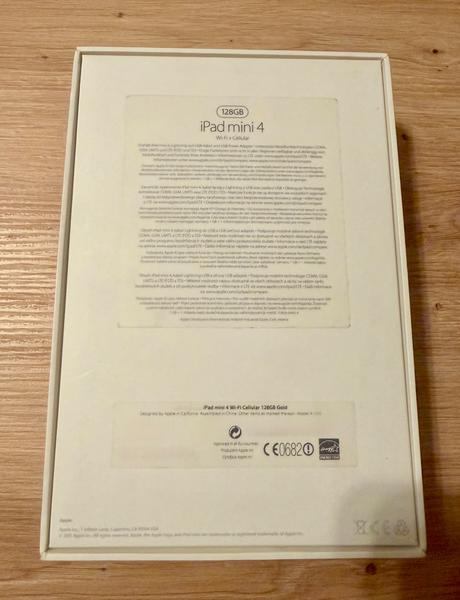 Ipad mini 4 wifi + cellular 128 gb gold 7,9, apple
