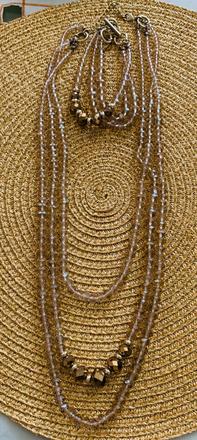 3-radovy set náhrdelník+náramok,