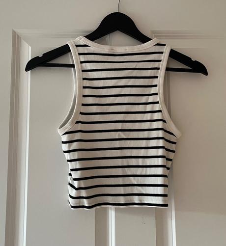 Nový čiernobiely bavlnený crop top, c&a, s/36, c&a,m