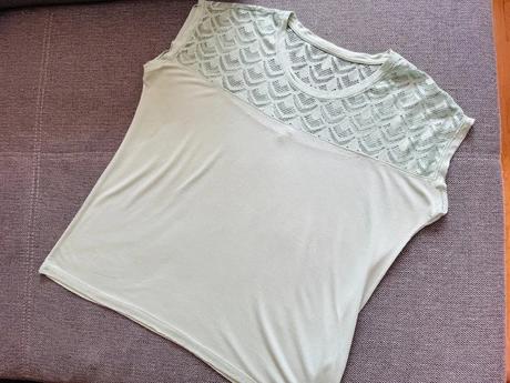 Mentolový mätový zelený top s čipkou xl only, only,xl