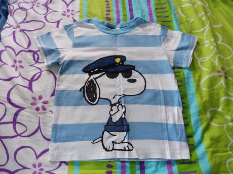 Pásikavé h&m snoopy tričko 86/92, h&m,86