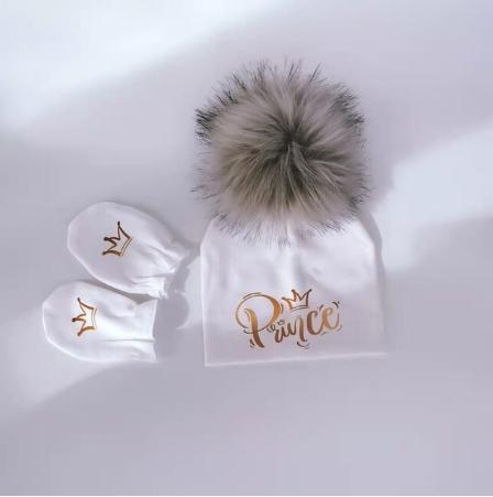 Štýlový set čiapka+rukavičky pre chlapca, 0-6m, 50 / 56 / 62 / 68